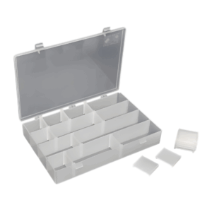 Caja de polipropileno con divisores para muestras metalográficas PELCO®